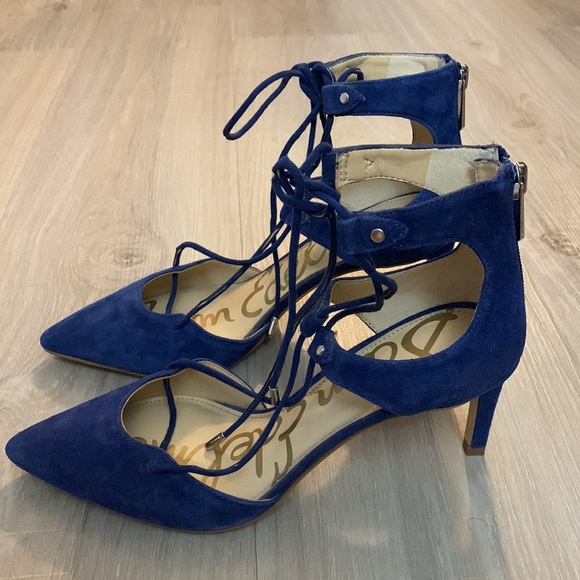 Sam Edelman Tie Up Pointy Pumps- Blue (6) - Picture 2 of 7